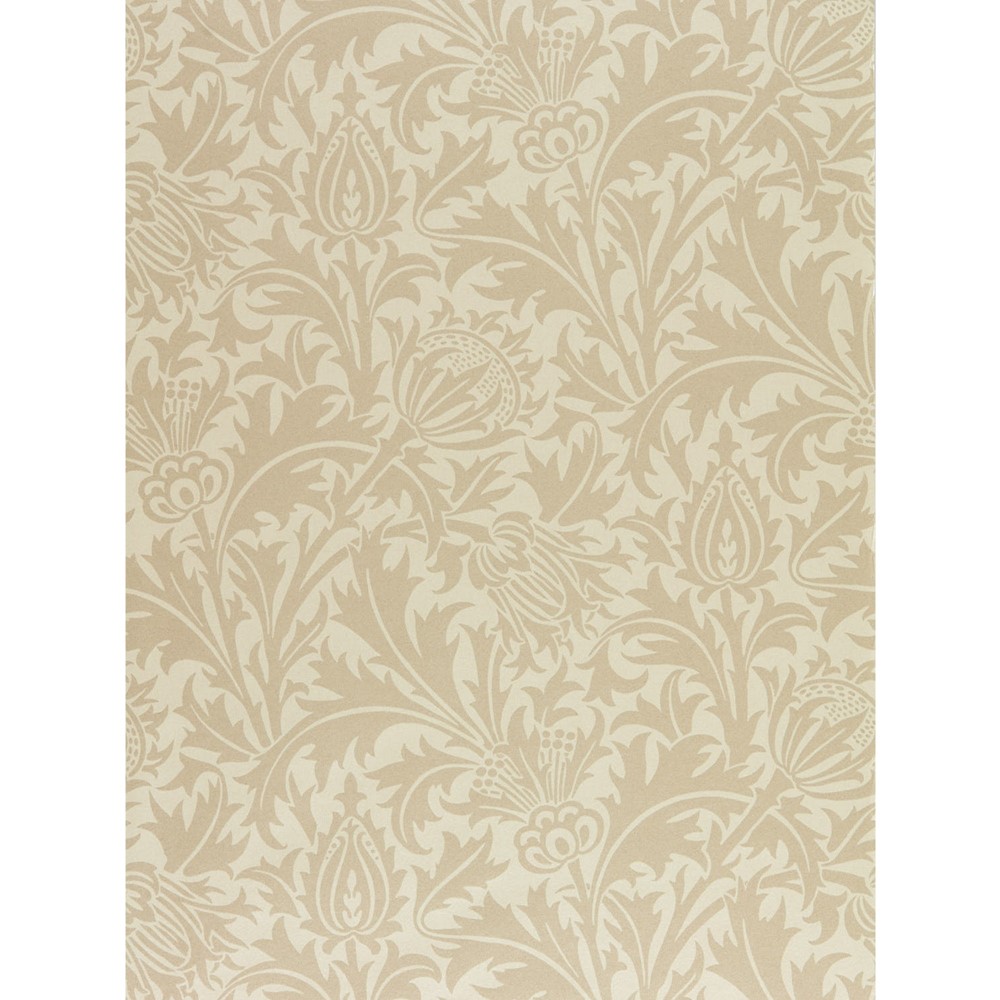 Pure Thistle Wallpaper 216552 by Morris & Co in Linen Beige